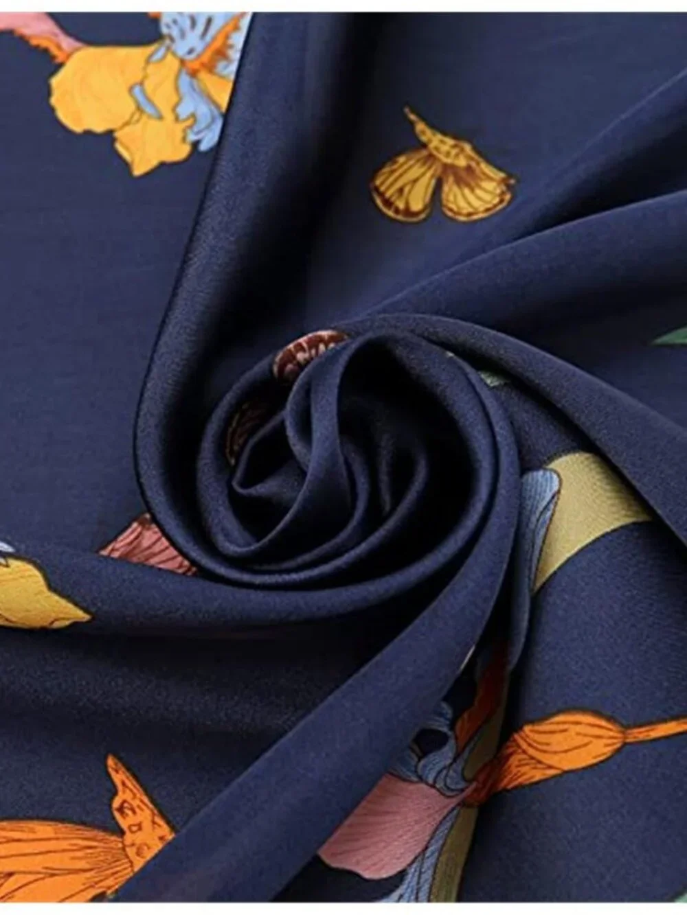 Women Head Hair Scarf Like Satin Silk Blue Scarf Sleeping Hair Wrapping